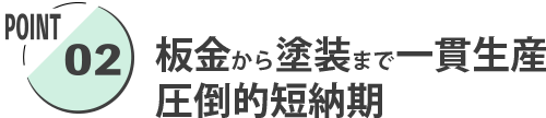 板金から塗装まで一貫生産。圧倒的短納期